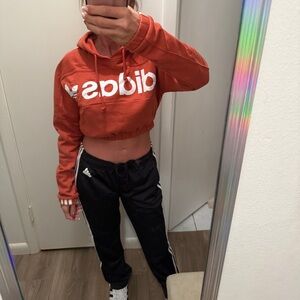 Adidas brick colorcrop top Hoodie